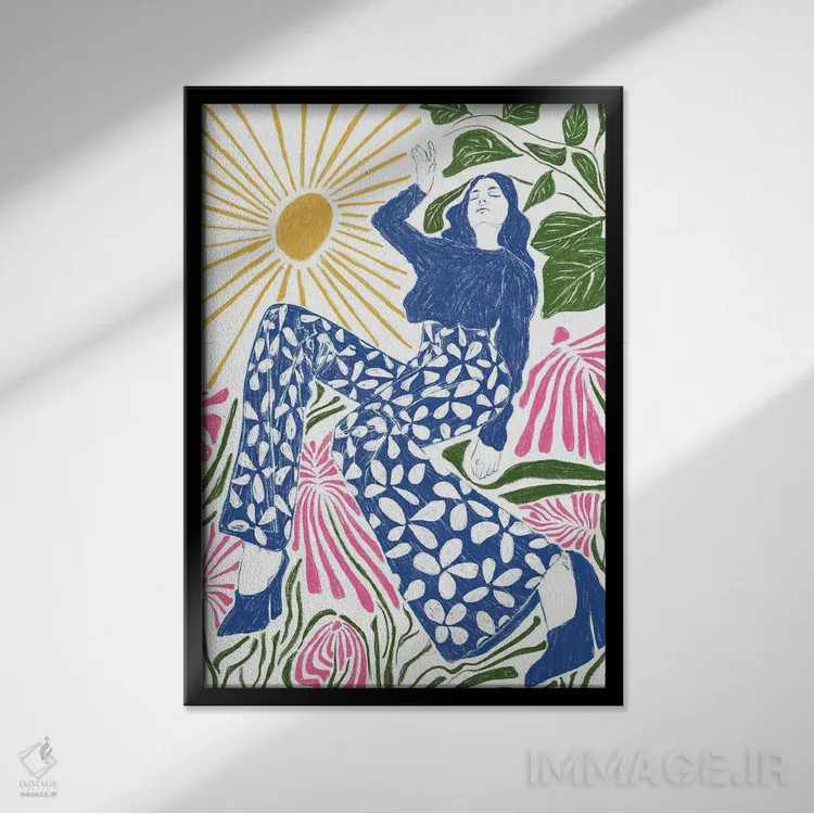 تابلو دکوراتیو گلوریا اثر جنی روم - نمای قابدار مشکی