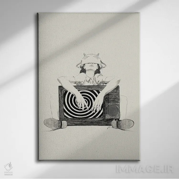 تابلو دکوراتیو جوانی هیپنوتیزم شده اثر جنی روم - نمای روبهرو روی دیوار