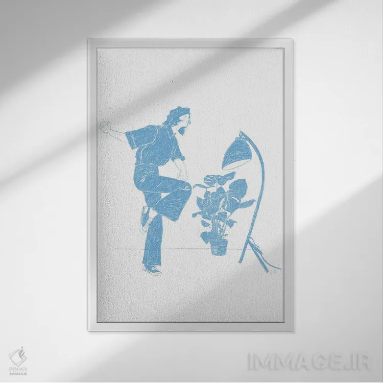 تابلو دکوراتیو رقص چهار اثر جنی روم - نمای قابدار سفید