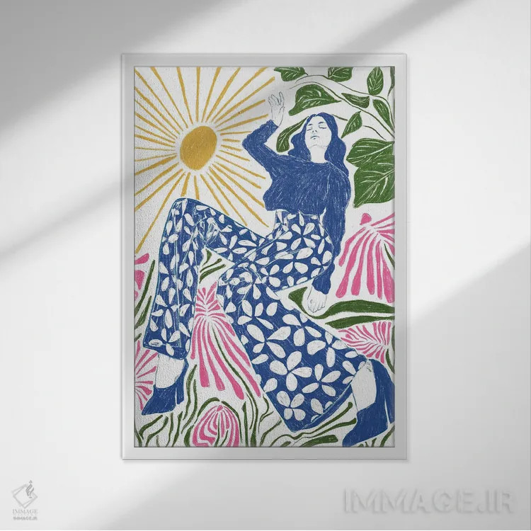 تابلو دکوراتیو گلوریا اثر جنی روم - نمای قابدار سفید