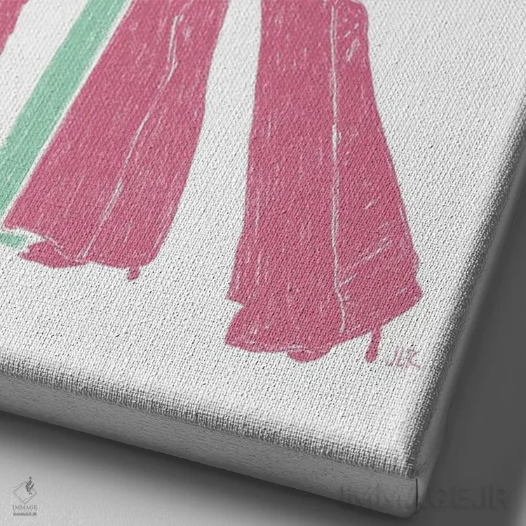 تابلو مینیمال رقص سه اثر جنی روم - نمای نزدیک بافت بوم