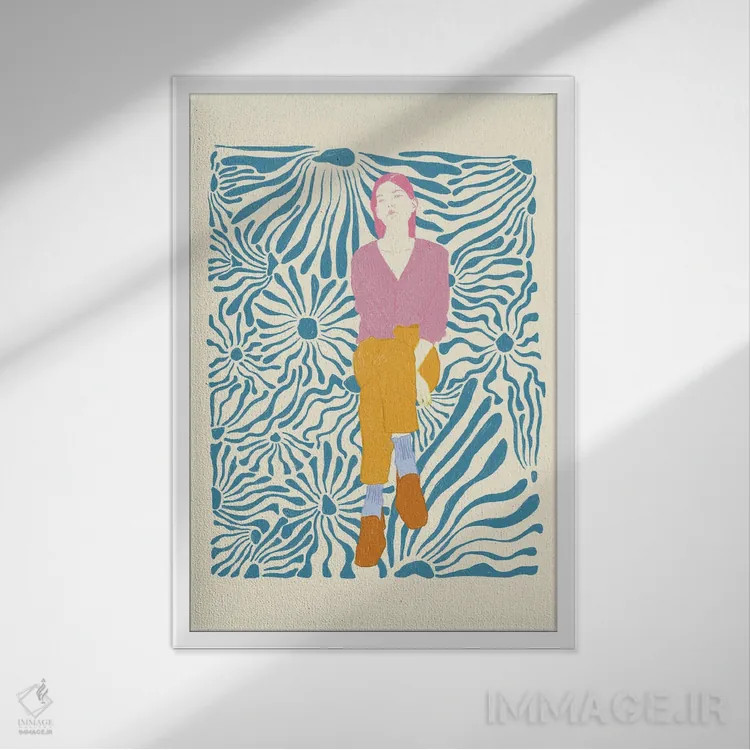 تابلو دکوراتیو پرتره ی گیج دو اثر جنی روم - نمای قابدار سفید