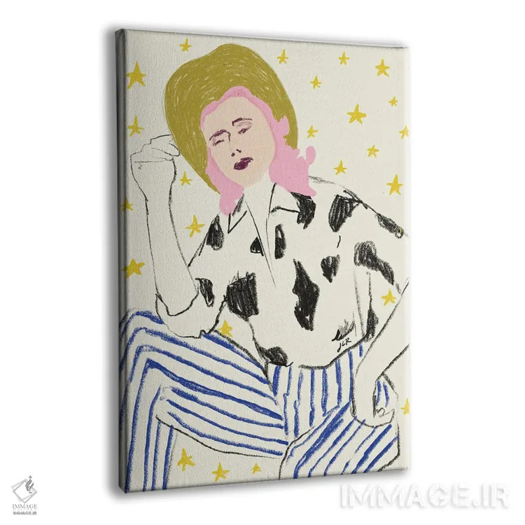 تابلو دکوراتیو دختر گاوچران درون ستاره ها اثر جنی روم - نمای پرسپکتیو محصول