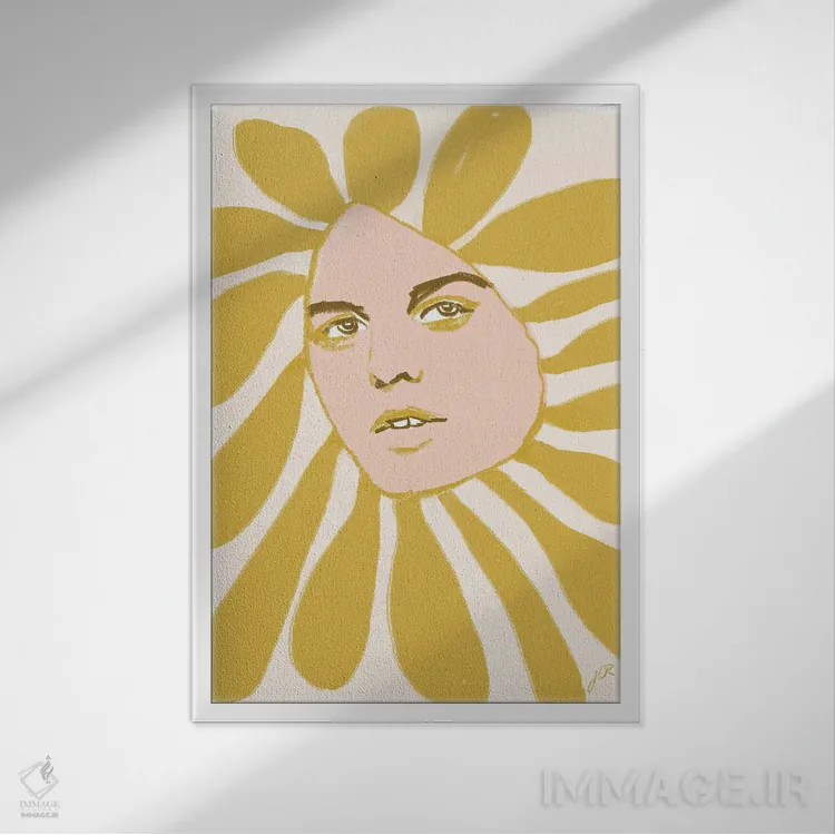 تابلو دکوراتیو سر گل یک اثر جنی روم - نمای قابدار سفید