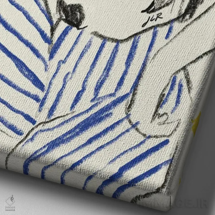 تابلو دکوراتیو دختر گاوچران درون ستاره ها اثر جنی روم - نمای نزدیک بافت بوم