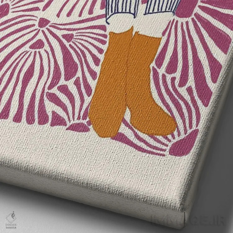 تابلو دکوراتیو پرتره ی گیج سه اثر جنی روم - نمای نزدیک بافت بوم