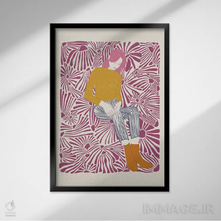 تابلو دکوراتیو پرتره ی گیج سه اثر جنی روم - نمای قابدار مشکی