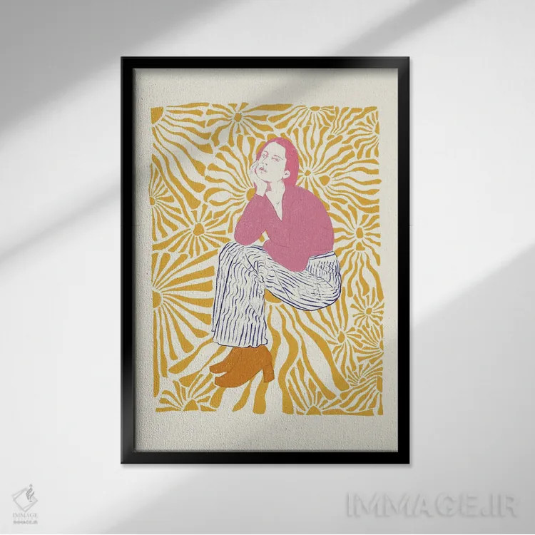 تابلو دکوراتیو پرتره ی گیج یک اثر جنی روم - نمای قابدار مشکی