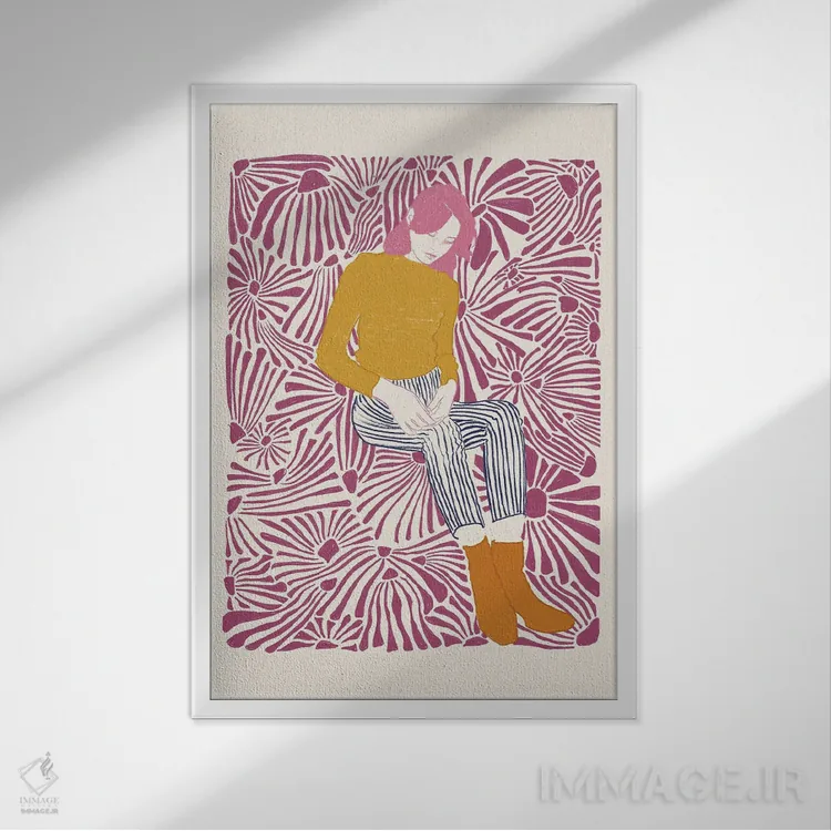 تابلو دکوراتیو پرتره ی گیج سه اثر جنی روم - نمای قابدار سفید