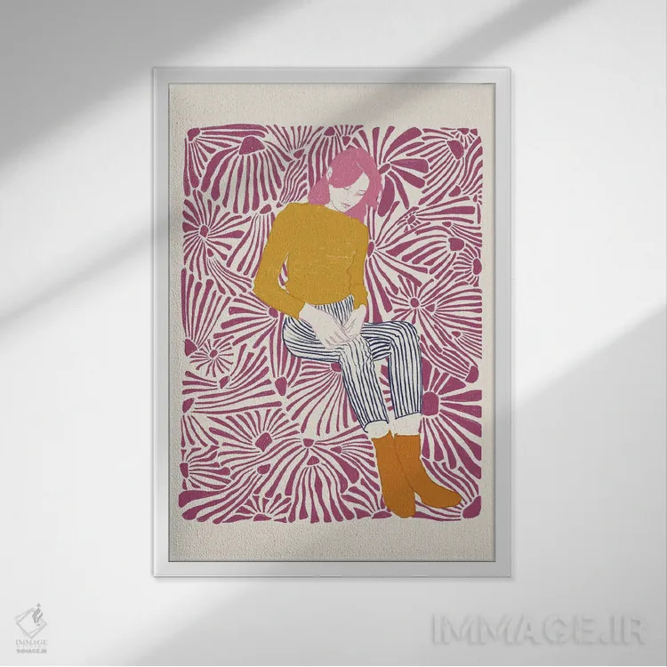 تابلو دکوراتیو پرتره ی گیج سه اثر جنی روم - نمای قابدار سفید