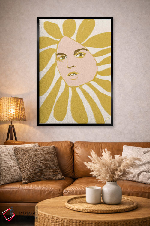 تابلو دکوراتیو سر گل یک اثر جنی روم - D2B