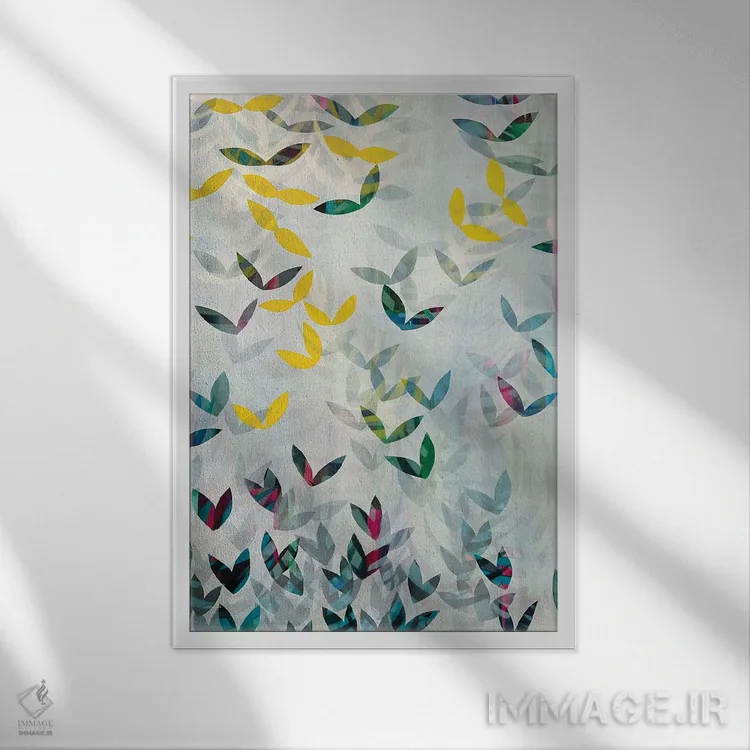 تابلو دکوراتیو پرندگان اثر رشل روس - نمای قابدار سفید