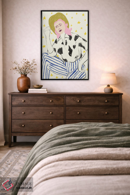 تابلو دکوراتیو دختر گاوچران درون ستاره ها اثر جنی روم - D4B