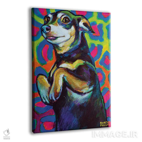 تابلو دکوراتیو داشهوند سبک پانک راک اثر رابرت فلپس - نمای پرسپکتیو محصول