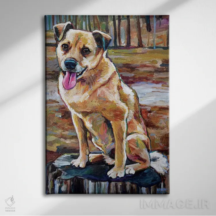 تابلو دکوراتیو شیبا اینو دورگه در جنگل اثر رابرت فلپس - نمای روبهرو روی دیوار