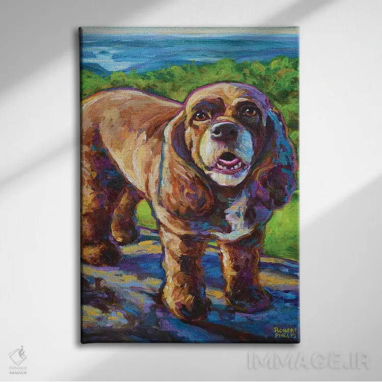 تابلو دکوراتیو اسپانیل کوهستانی اثر رابرت فلپس - نمای روبهرو روی دیوار