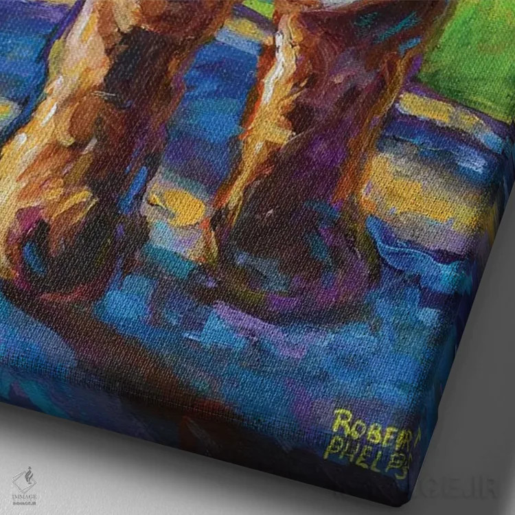 تابلو دکوراتیو اسپانیل کوهستانی اثر رابرت فلپس - نمای نزدیک بافت بوم