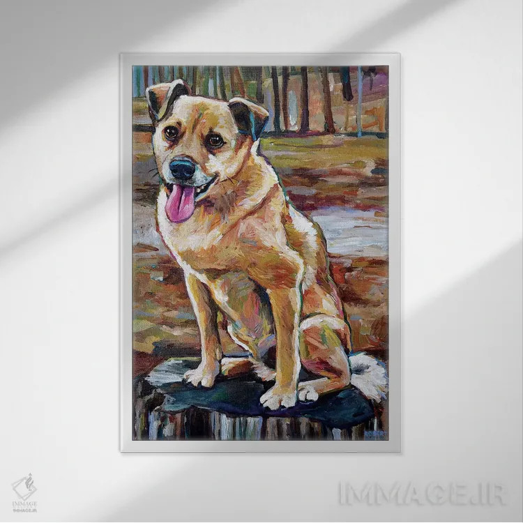 تابلو دکوراتیو شیبا اینو دورگه در جنگل اثر رابرت فلپس - نمای قابدار سفید