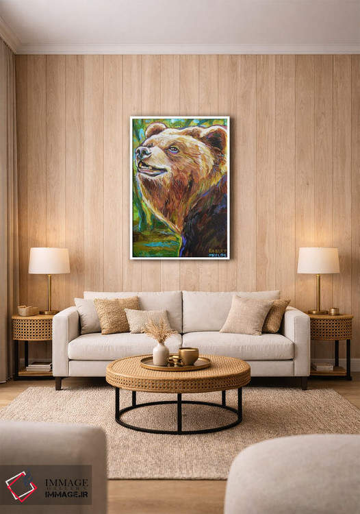 تابلو دکوراتیو خرس قهوه ای اثر رابرت فلپس - D1W