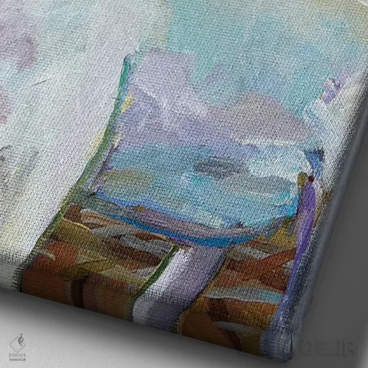 تابلو دکوراتیو بز سفید در طویله اثر رابرت فلپس - نمای نزدیک بافت بوم