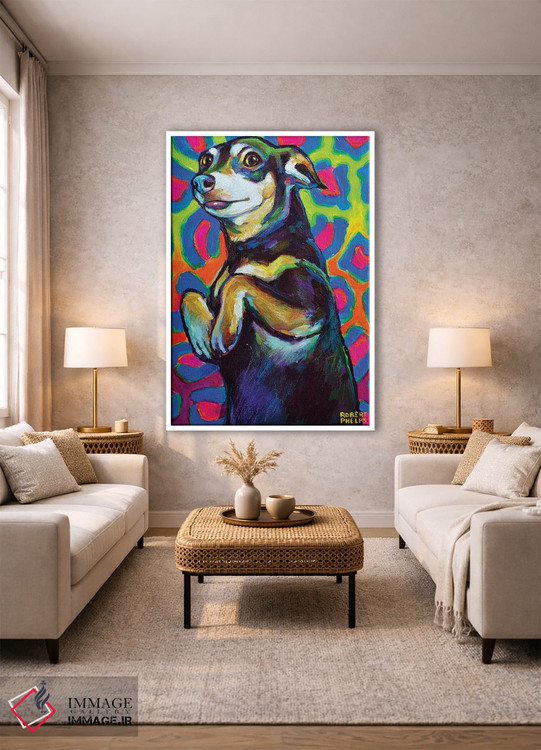 تابلو دکوراتیو داشهوند سبک پانک راک اثر رابرت فلپس - D1W