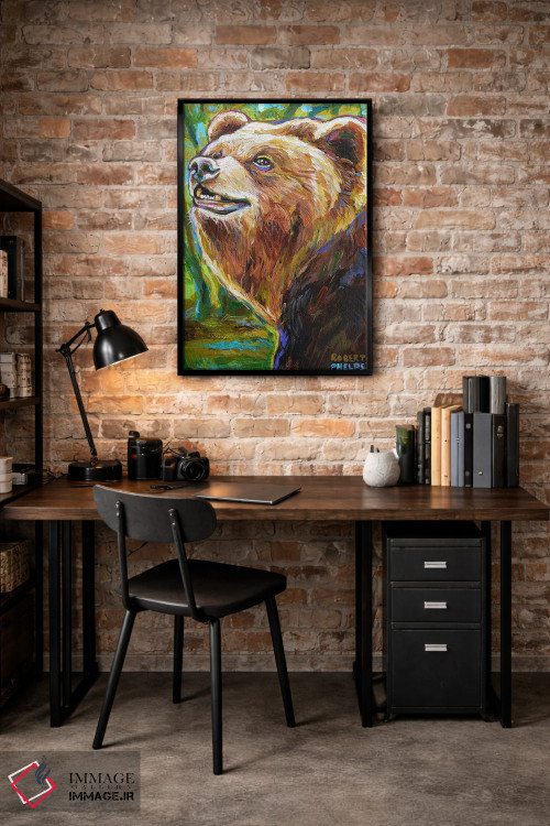 تابلو دکوراتیو خرس قهوه ای اثر رابرت فلپس - D4B