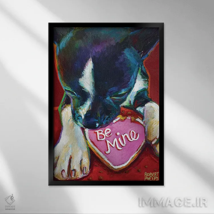 تابلو دکوراتیو مال من باش اثر رابرت فلپس - نمای قابدار مشکی