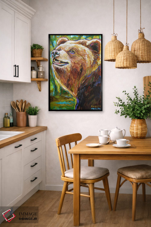 تابلو دکوراتیو خرس قهوه ای اثر رابرت فلپس - D5B