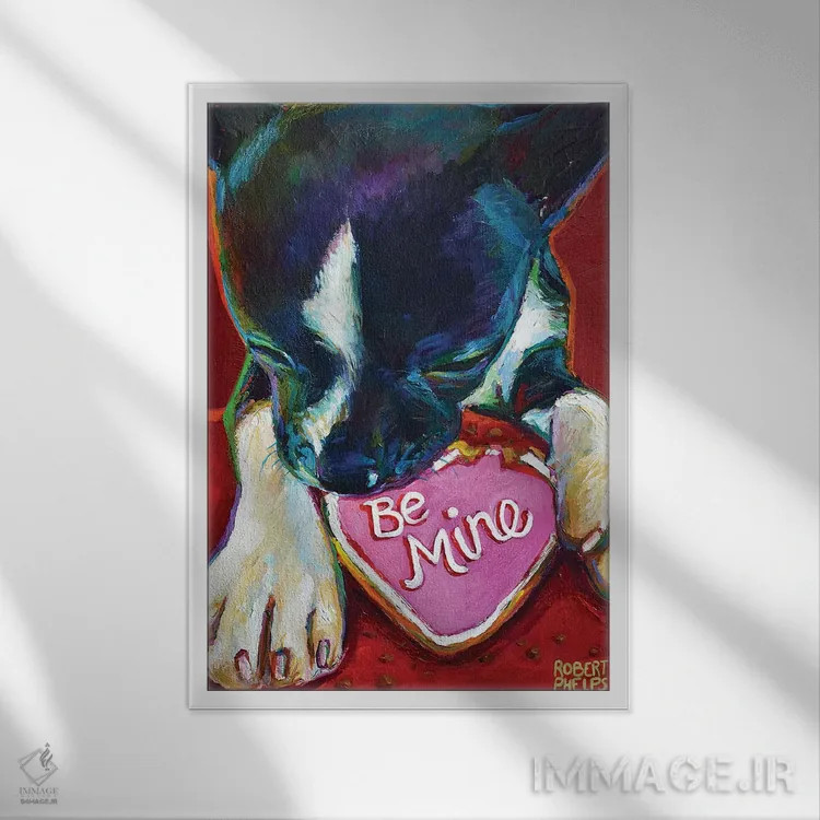 تابلو دکوراتیو مال من باش اثر رابرت فلپس - نمای قابدار سفید