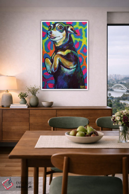 تابلو دکوراتیو داشهوند سبک پانک راک اثر رابرت فلپس - D5W