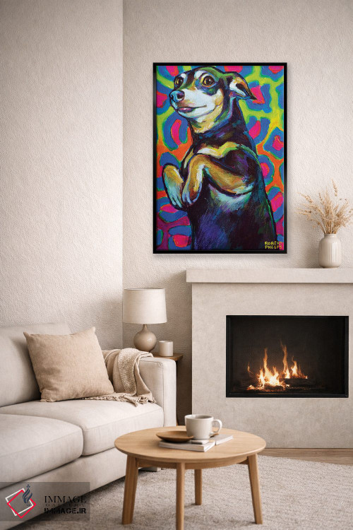 تابلو دکوراتیو داشهوند سبک پانک راک اثر رابرت فلپس - D6B