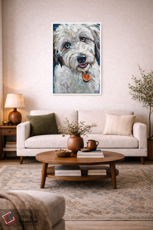 تابلو دکوراتیو آسی دودل با چشم های آبی اثر رابرت فلپس - D1W