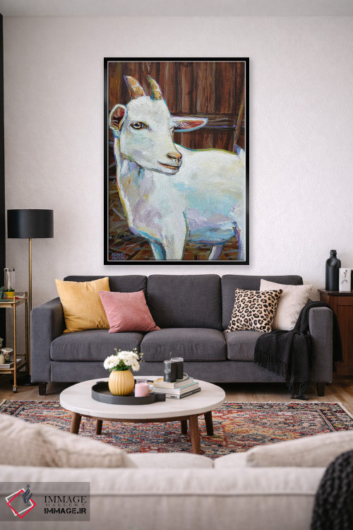 تابلو دکوراتیو بز سفید در طویله اثر رابرت فلپس - D2B