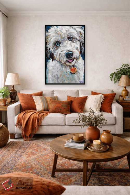 تابلو دکوراتیو آسی دودل با چشم های آبی اثر رابرت فلپس - D2B