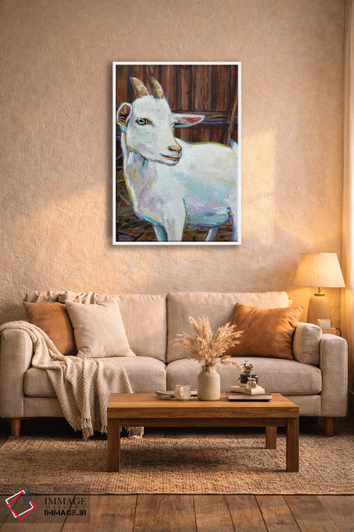 تابلو دکوراتیو بز سفید در طویله اثر رابرت فلپس - D4W