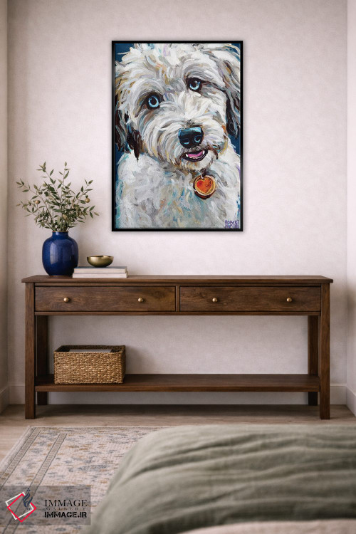 تابلو دکوراتیو آسی دودل با چشم های آبی اثر رابرت فلپس - D3B