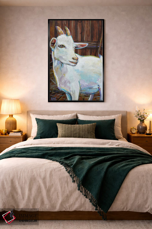 تابلو دکوراتیو بز سفید در طویله اثر رابرت فلپس - D5B