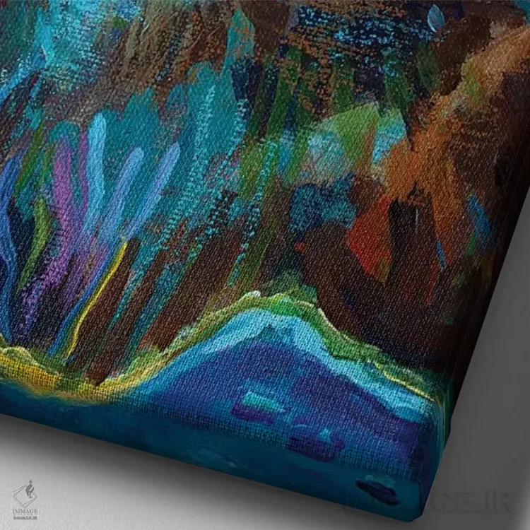 تابلو دکوراتیو گاومیش کهکشانی اثر رابرت فلپس - نمای نزدیک بافت بوم