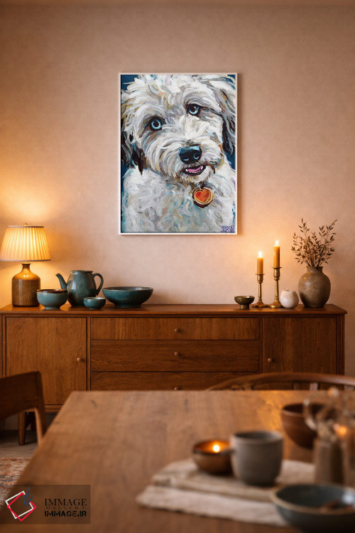 تابلو دکوراتیو آسی دودل با چشم های آبی اثر رابرت فلپس - D4W