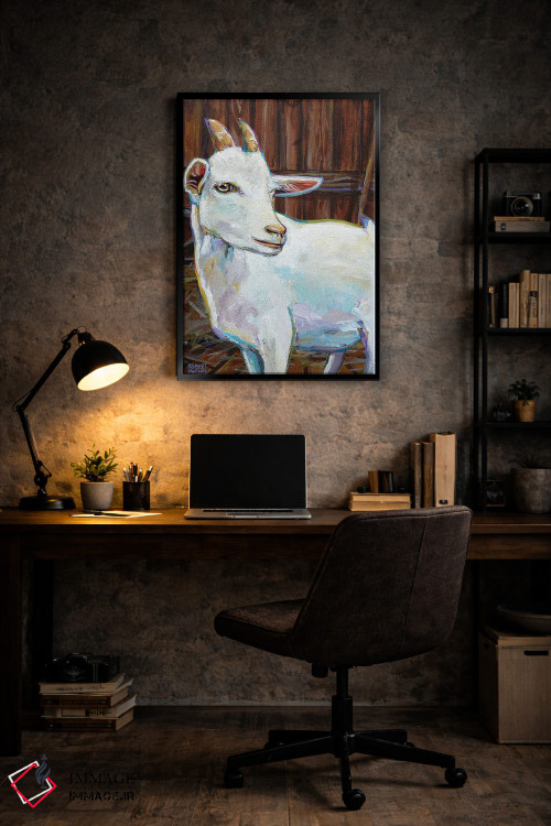 تابلو دکوراتیو بز سفید در طویله اثر رابرت فلپس - D6B