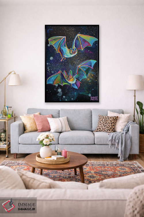 تابلو دکوراتیو خفاش ها و آسمان شب اثر رابرت فلپس - D1B