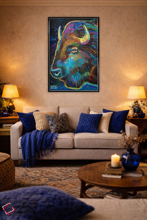 تابلو دکوراتیو گاومیش کهکشانی اثر رابرت فلپس - D5B