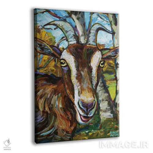 تابلو دکوراتیو بز توگنبرگ و درختان اثر رابرت فلپس - نمای پرسپکتیو محصول