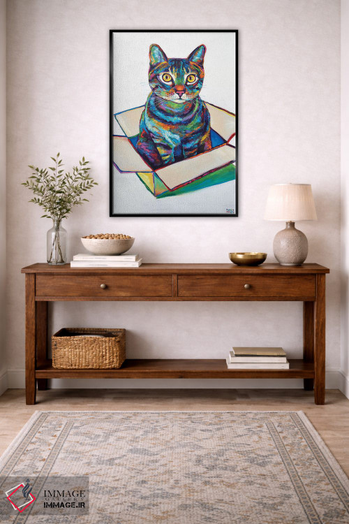 تابلو دکوراتیو گربه در جعبه اثر رابرت فلپس - D4B