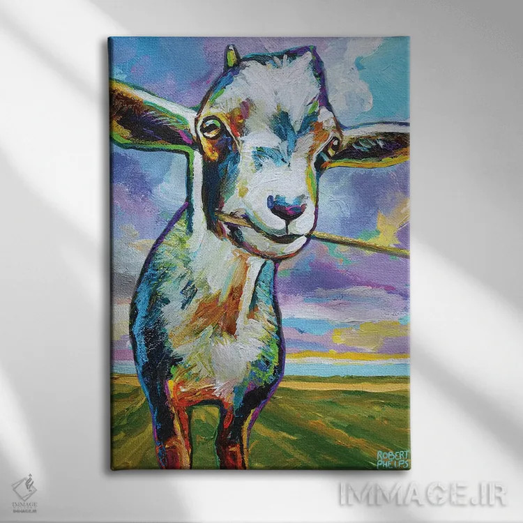 تابلو دکوراتیو تئو بز در مزرعه اثر رابرت فلپس - نمای روبهرو روی دیوار