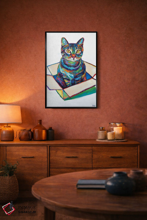تابلو دکوراتیو گربه در جعبه اثر رابرت فلپس - D5B
