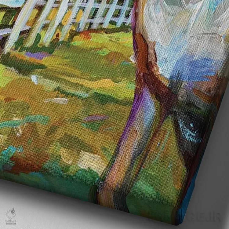 تابلو دکوراتیو ویلبور بز و حصار اثر رابرت فلپس - نمای نزدیک بافت بوم