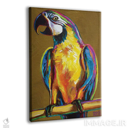 تابلو دکوراتیو طوطی روی طلایی اثر رابرت فلپس - نمای پرسپکتیو محصول