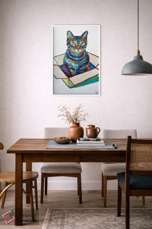 تابلو دکوراتیو گربه در جعبه اثر رابرت فلپس - D6W