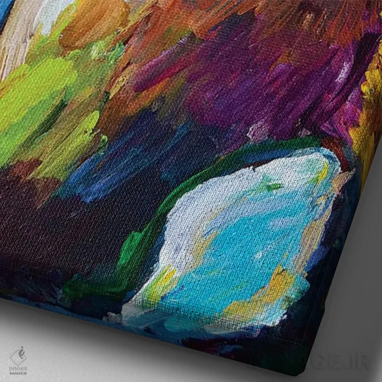 تابلو دکوراتیو خرگوش کوهستانی در سپیده دم اثر رابرت فلپس - نمای نزدیک بافت بوم